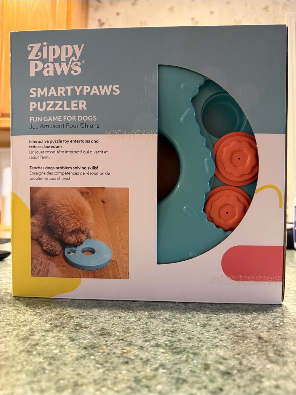 ZippyPaws Smartypaws Interactive Puzzler Dog Toy - Teal and Orange